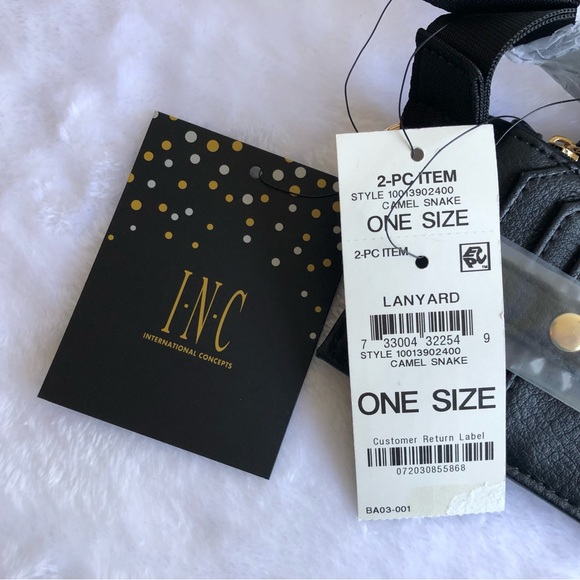 INC Amandaa Wristlet & Card Case Lanyard, Camel Snake, NWT - Picture 5 of 6